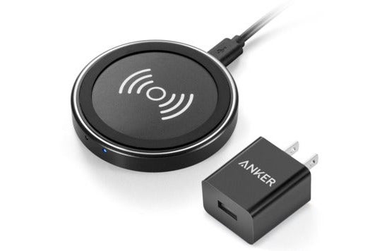 Anker wireless charger pad and wall charger.